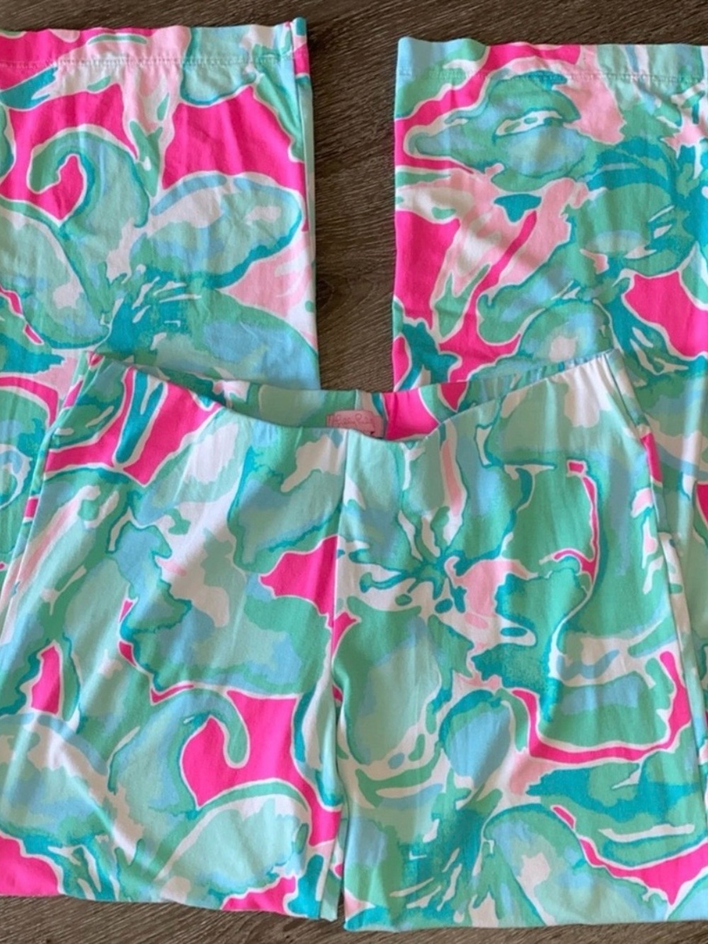 Lilly Pulitzer Georgia May Pink Sands Wide Leg Palazzo Size Medium - Picture 2 of 4